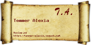 Temmer Alexia névjegykártya